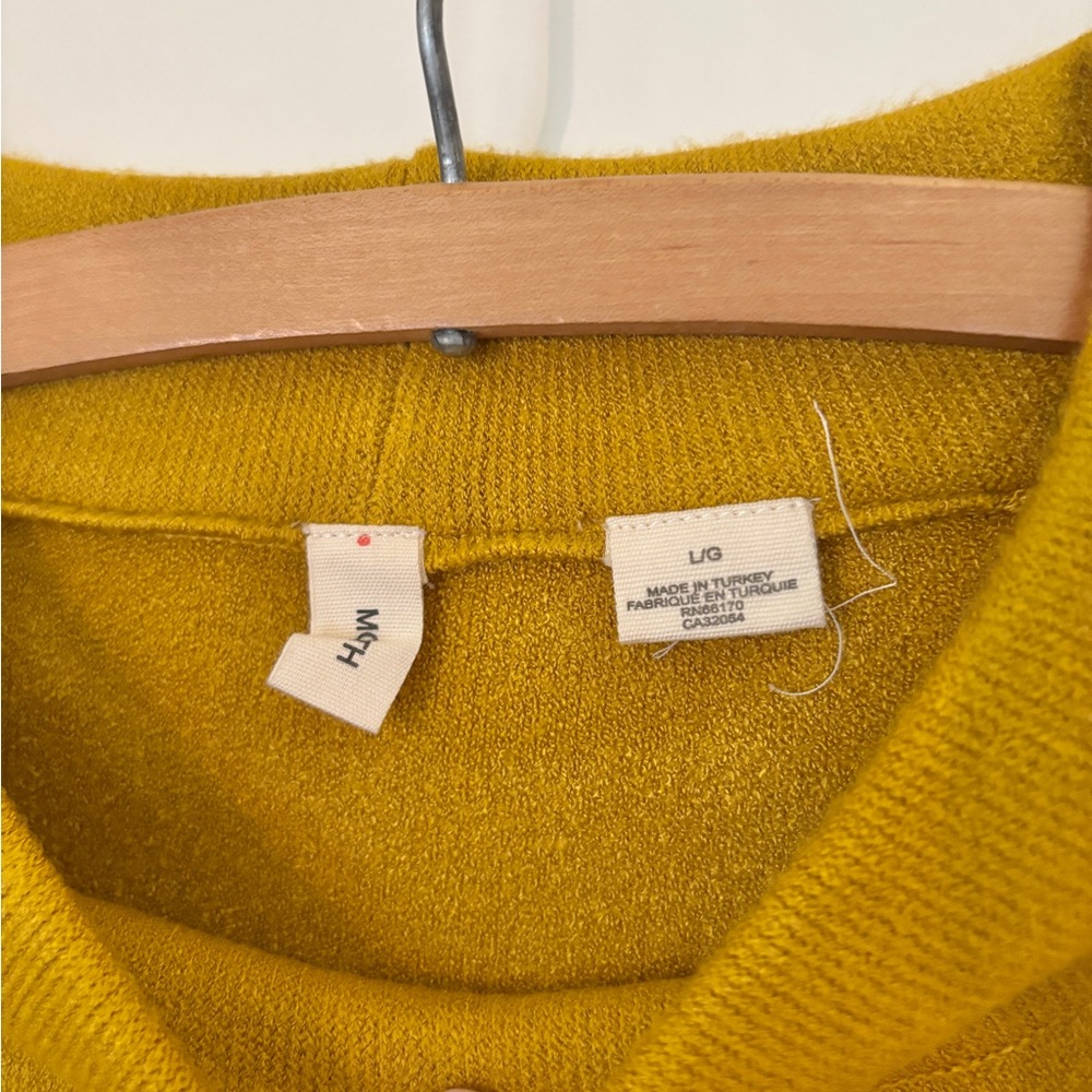 Moth by Anthropologie mustard yellow striped mock turtleneck sweater - Picture 4 of 7